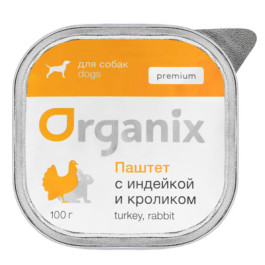 Organix Премиум паштет для собак с индейкой и кроликом, 87% мяса 100г ламистер