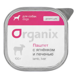 Organix Премиум паштет для собак с ягненком и печенью, 87% мяса 100г ламистер