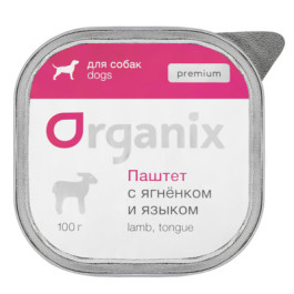 Organix Премиум паштет для собак с ягненком и языком, 87% мяса 100г ламистер