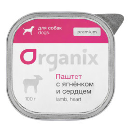 Organix Премиум паштет для собак с ягненком и сердцем, 87% мяса 100г ламистер
