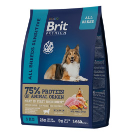 Brit Premium Sensitive Корм для собак с чувствительным пищеварением, ягненок с индейкой