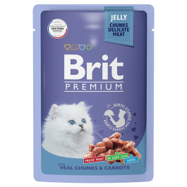 Brit Premium Пауч для котят телятина с морковью в желе 85г