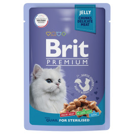 Brit Premium Пауч для стерилизованных кошек перепелка в желе 85г
