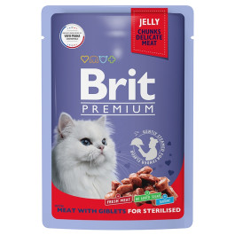 Brit Premium Пауч для стерилизованных кошек мясное ассорти с потрошками 85г