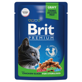 Brit Premium Пауч для стерилизованных кошек цыпленок в соусе 85г