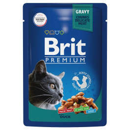 Brit Premium Пауч для кошек утка в соусе 85г