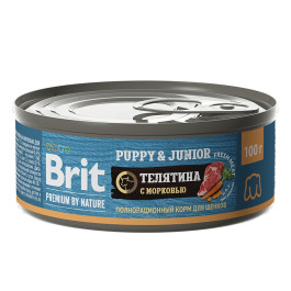 Brit Premium by Nature консервы с телятиной и морковью для щенков всех пород 100г