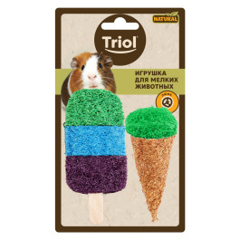 Triol Набор игрушек для мелких животных из люфы "Мороженое", 90мм; 75мм