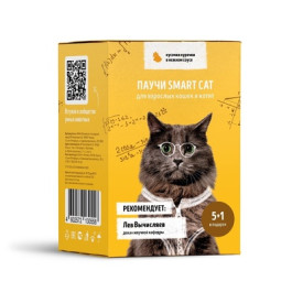 Smart Cat  Набор паучей 5+1 для кошек и котят Кусочки курочки в нежном соусе, 85г пауч