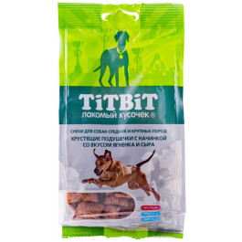 TiTBiT Хрустящие подушечки с начинкой со вкусом ягненка и сыра для крупных и средних пород 95г