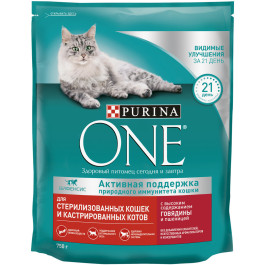Purina ONE корм для стерилизованных кошек с говядиной и пшеницей
