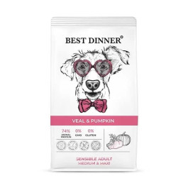 Best Dinner Medium&Maxi Veal & Pumpkin Корм для собак средних и крупных пород Телятина с тыквой