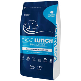 Dog Lunch Premium Корм для щенков средних и крупных пород с Индейкой