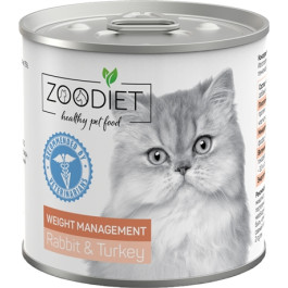 ZOODIET Weight Management консервы для кошек склонных к ожирению Кролик и индейка 240г