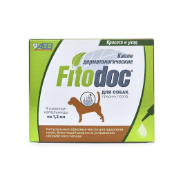 Fitodoc капли дерматологические для собак средних пород 4 пипетки по 1,2мл  АВЗ
