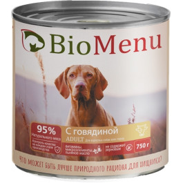 BioMenu консервы для собак с Говядиной 750г