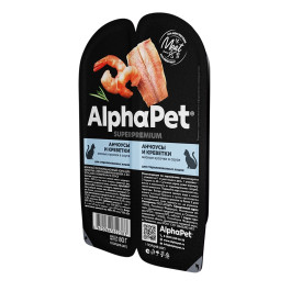AlphaPet Superpremium Консервы для стерилизованных кошек Анчоусы и креветки, 80г ламистер