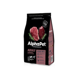 AlphaPet Superpremium Сухой корм для собак средних пород с говядиной и потрошкам