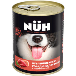 NUH консервы для собак средних и крупных пород беззерновые рубленное мясо Говядины с розмарином 340г
