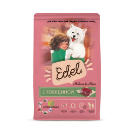 Edel Medium & Maxi сухой корм для взрослых собак средних и крупных пород с говядиной
