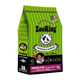 ZooRing Корм для кошек Sterilized Max Turkey & Duck & Lingonberry Индейка, Утка с брусникой