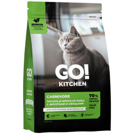 GO! KITCHEN CARNIVORE Grain Free Корм для кошек и котят Лосось, морская рыба с фруктами и овощами