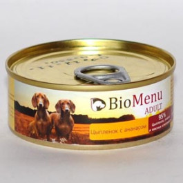 BioMenu консервы для собак Цыпленок с ананасом 100г
