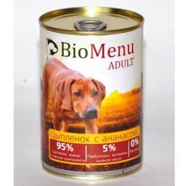 BioMenu консервы для собак Цыпленок с ананасом 410г