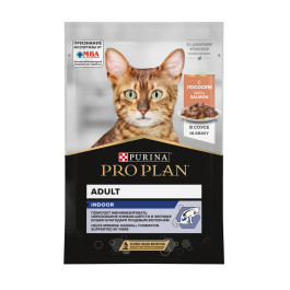 Pro Plan  консервы для домашних кошек, кусочки в соусе лосось 85г Housecat, пауч