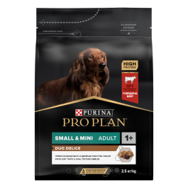 Pro Plan DUO DELICE Small & Mini корм для собак мелких и миниатюрных пород, говядина/рис
