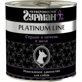 Четвероногий Гурман Platinum консервы для собак Сердце и печень в желе 240г