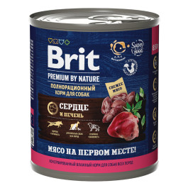 Brit Premium by Nature консервы для собак с сердцем и печенью 850г