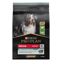 Pro Plan Medium Adult корм для собак средних пород с чувствительным пищеварением, ягненок/рис