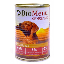 BioMenu Sensitive консервы для собак Перепелка 410г