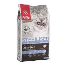 BLITZ Sterilised Корм для кастрированных/стерилизованных кошек, Индейка