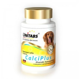 Unitabs CalciPlus Кальций, фосфор и витамин Д для костей и зубов собак всех возрастов 100таб.