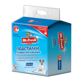 Mr.Fresh Regular Подстилки гелевые впитывающие для собак и кошек