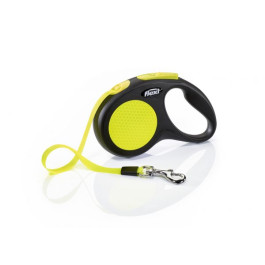 FLEXI New Neon S 5м до 15кг ременной поводок-рулетка для собак жёлтый