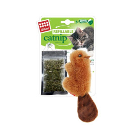 GiGwi Игрушка для кошек Бобрёнок с кошачьей мятой (+3 пакетика мяты)