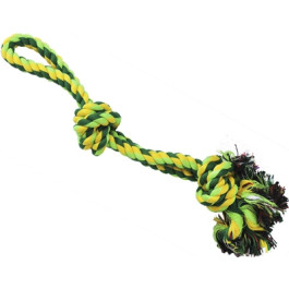 №1 Игрушка для собак Грейфер веревка плетеная с двумя узлами и ручкой 40см