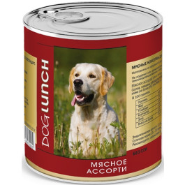 Дог Ланч консервы для собак  Мясное ассорти в желе 750г