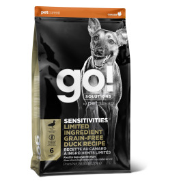 GO! SENSITIVITIES Корм беззерновой для щенков и собак со свежей Уткой для чувст. пищеварения