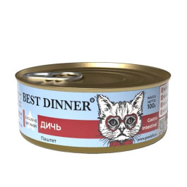 Best Dinner Exclusive Vet Profi Gastro Intestinal консервы для кошек с чувст. пищеварением Дичь 100г