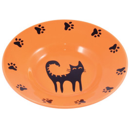 Mr.Kranch Миска керамическая - блюдце для кошек 140 мл оранжевая