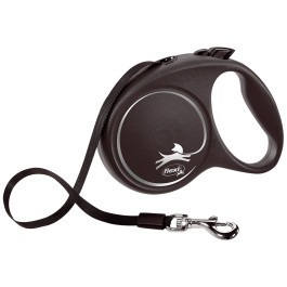 FLEXI Black Design ременной поводок-рулетка для собак, серебро