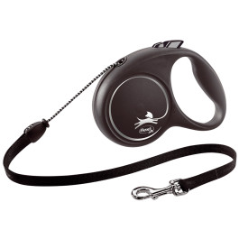 FLEXI Black Design тросовый поводок-рулетка для собак, серебро