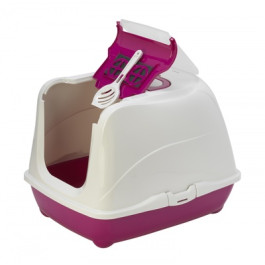Moderna Туалет-домик для кошек Cat с угольным фильтром и совком, 57х44х41см, ярко-розовый