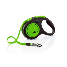 FLEXI New Neon ременной поводок-рулетка для собак, зеленый