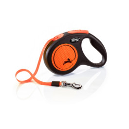 FLEXI New Neon ременной поводок-рулетка для собак, оранжевый