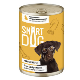 Smart Dog консервы для собак и щенков кусочки Кролика в нежном соусе